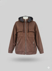 Suede scuba jacket brown