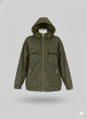 Suede scuba jacket olive green