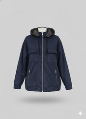 Suede scuba jacket Navy