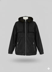 Suede scuba jacket Black