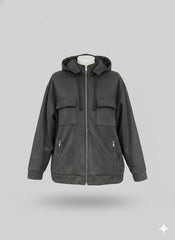 Suede scuba jacket Dark Grey