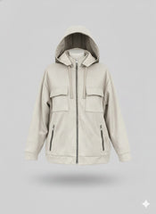 Suede scuba jacket beige