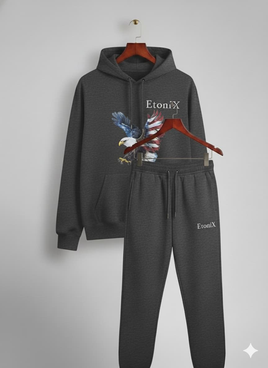 cotton fleece tracksuit grey