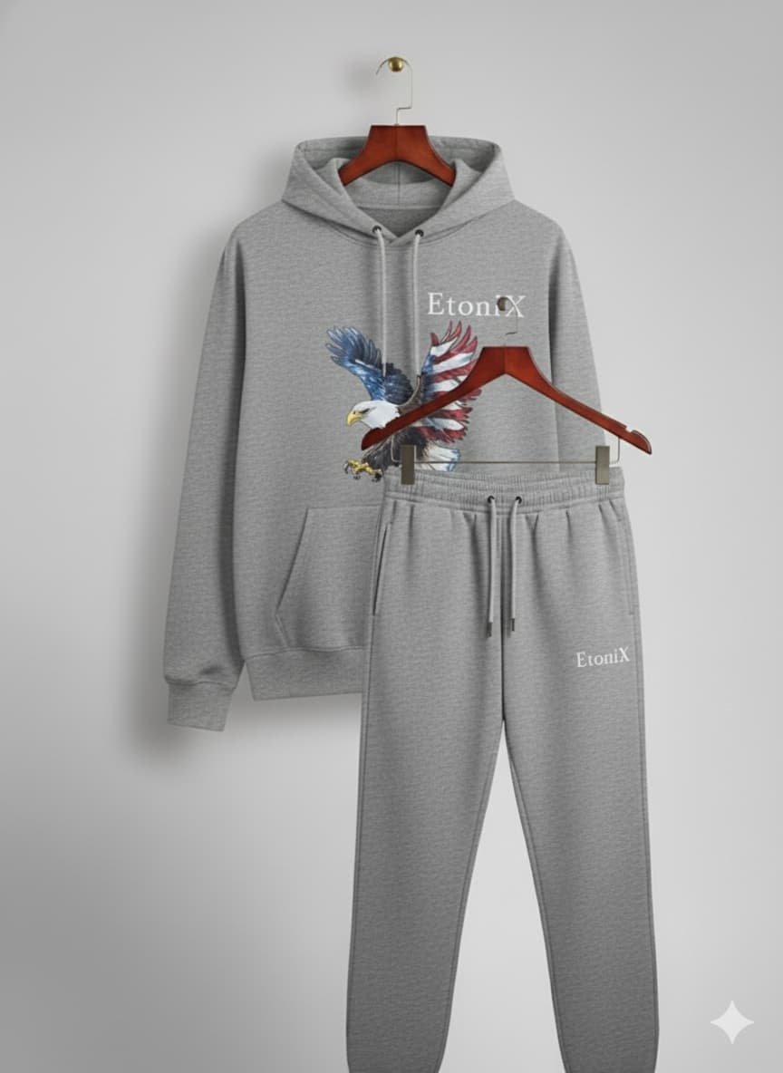 cotton fleece tracksuit light grey
