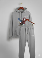 cotton fleece tracksuit light grey