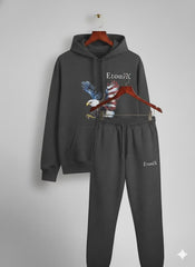 cotton fleece tracksuit grey